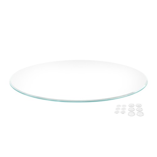 Ultra clear round glass table - clear,