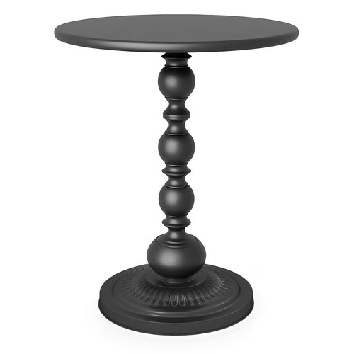 Metal small end table - metal, table,round