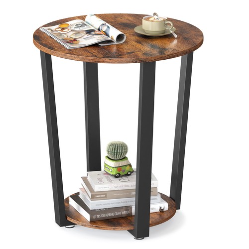 Round side end table 2tier - end,