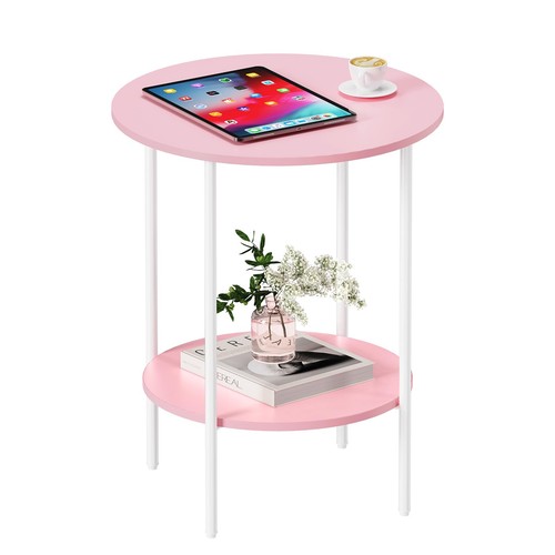 Pink round side table - pink, 2